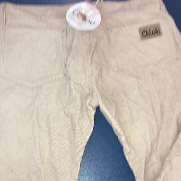 CHLOE Vintage NWT Sz 40 SUPER RARE pinwale tan corduroys with split hem BOHO - Picture 9 of 10
